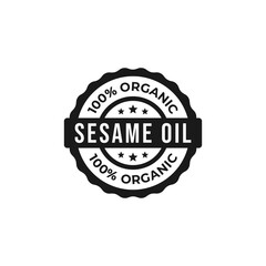 Sesame Oil Label or Sesame Oil Seals Vector Isolated in Flat Style. Best Sesame Oil Label Vector for product design element. Simple Sesame Oil Seal Vector for product packaging design element.