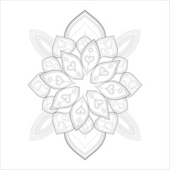 Decorative Doodle flowers in black and white for coloring book, cover or background. Hand drawn sketch for adult anti stress coloring page.-vector