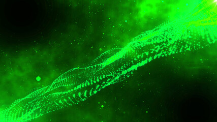 green space particle form, futuristic neon graphic Background, energy 3d abstract art element illustration, technology artificial intelligence, shape theme wallpaper