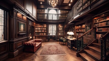 Luxury library the perfect place to read close to the books or just recharge