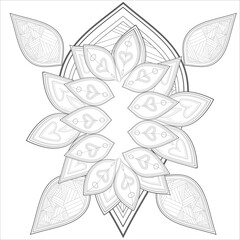 Decorative Doodle flowers in black and white for coloring book, cover or background. Hand drawn sketch for adult anti stress coloring page.-vector