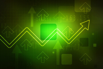 2d rendering Stock market online business concept. business Graph 