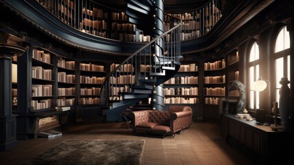 Luxury library the perfect place to read close to the books or just recharge