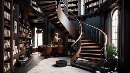 Luxury library the perfect place to read close to the books or just recharge