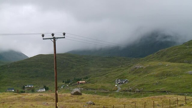 A time lapse of the mist and fog rolling through the mountains near the village of Tarbert on the Isle of Harris, part of the Outer Hebrides of Scotland.