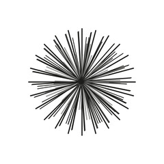 radial radiating line starbust. Round shape. Explosion effect. Vector illustration.