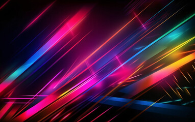 abstract colorful background bright neon rays and glowing