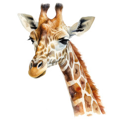 cute giraffe watercolor  - obrazy, fototapety, plakaty