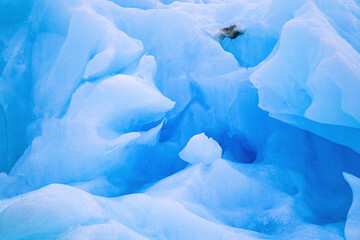 Natural ice formation in a glacier