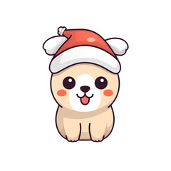 Cute Dog in christmas costumes Stickers bundle.generative AI