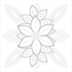 Printable Colouring Page for Adult for Fun and Relaxation. Hand Drawn Sketch for Adult Anti Stress. Decorative Abstract Flowers in Black Isolated on White Background.-vector