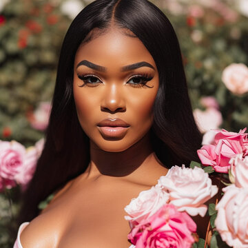 African American Beauty Model Fashion Model Hair Model  Black Hair Model AI Generative