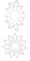 Printable Colouring Page for Adult for Fun and Relaxation. Hand Drawn Sketch for Adult Anti Stress. Decorative Abstract Flowers in Black Isolated on White Background.-vector