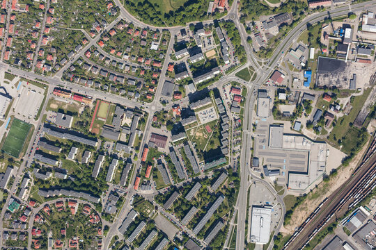 Fototapeta aerial view of the Nysa city
