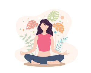 yoga woman in lotus position