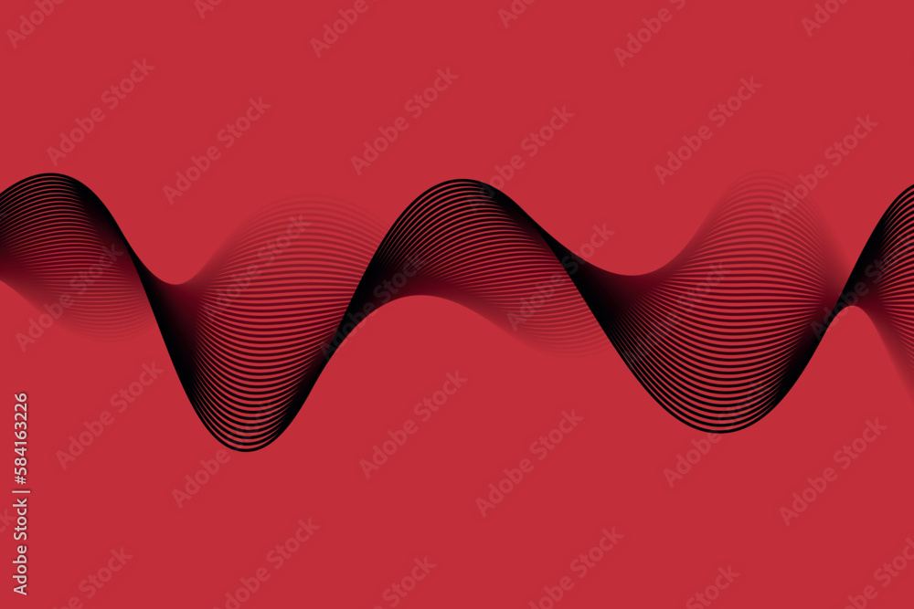 Poster red and black wave abstract background, suitable for landing page and computer desktop background. 3