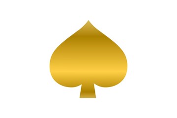 Fototapeta premium Gold Spike Poker Card Symbol on white background