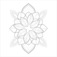 Decorative Doodle flowers in black and white for coloringbook, cover, background, wedding invitation card. Hand drawn sketch for adult anti stress coloring page isolated in white background.-vector
