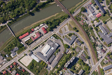 Fototapeta premium aerial view of the Nysa city