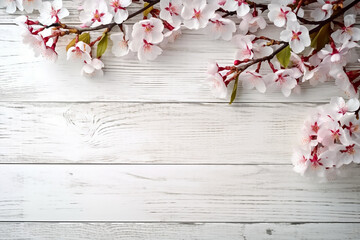 blossoming sakura branch. Generative AI	