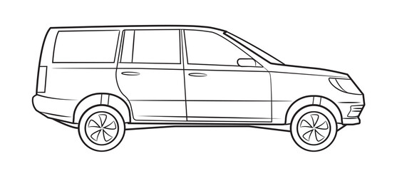 SUV car vector stock illustration.