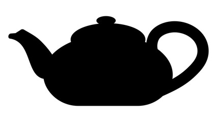 Kettle tea sketch, coffee pot silhouette vintage, kitchen table home