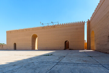 Babylon, Iraq - Feb 11, 2023: Close-up View of what is believed to be Nebuchadnezzar's Palace.