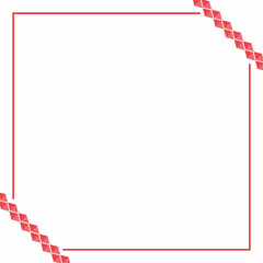 Frame or border. Red and pink color triangles with stripe line. Suitable for social media post and web internet ads.