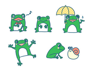カエルのイラストセット