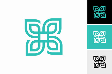 leaf chain logo vector sign template