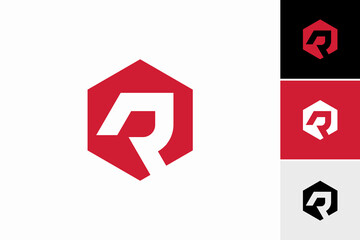 Modern creative R hexagon Logo Design and template	