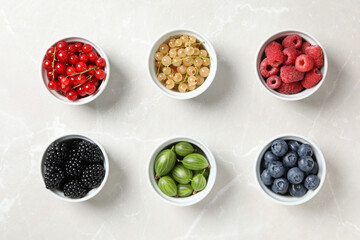 Concept of fresh food, berries, top view
