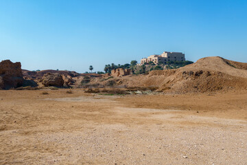 Landscape Ultra Wide of the Presidential Palace of Saddam Hussein Overlooking the Historic Babylon...