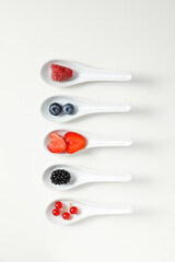 Fototapeta premium Concept of fresh food, berries, top view