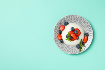 Delicious dessert - Panna Cotta, space for text