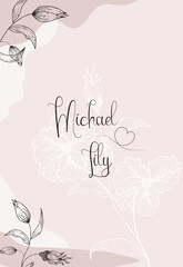 Elegant background, template for invitations, cards, wedding decor with place for text. A delicate floral pattern will successfully complement your holiday