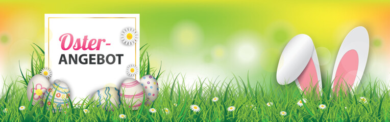 Osterangebot Banner mit bunten Ostereiern