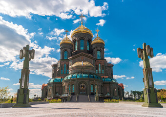 View of The Main Cathedral of the Russian Armed Forces. The Сathedral in honour of the Resurrection of Christ are dedicated to the 75th anniversary of victory in the Great Patriotic War.