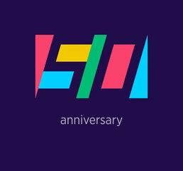 50th anniversary colorful logo design. Modern design color. Anniversary logo template. vector.
