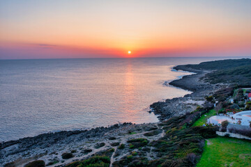 Tramonto sul mare, batteria cattaneo, Taranto, Puglia, Salento
