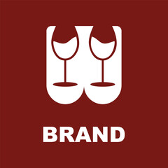 wine, winery logo or icon, emblem, label for menu design restaurant or cafe, lettering vector illustration