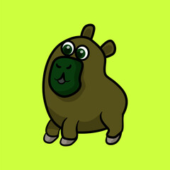 the brown capybara is a very cute animal