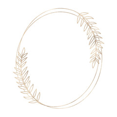 Floral gold frame illustration