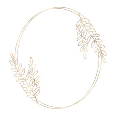 Floral gold frame illustration