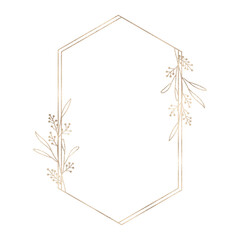 Floral gold frame illustration