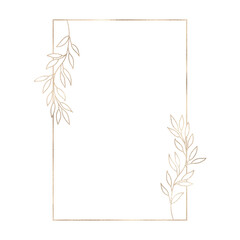Floral gold frame illustration