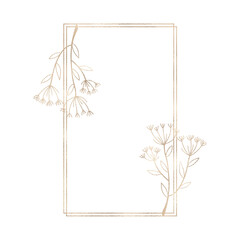 Floral gold frame illustration