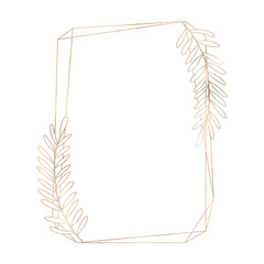 Floral gold frame illustration