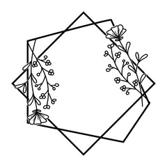 Hand drawn floral frame illustration 