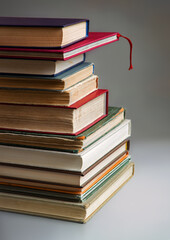 Stack of old books. Ancient background